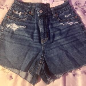 aerie curvy mom short stretch jean shorts